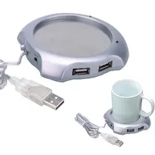 Wholesale New Dropship New USB 4 Ports Hub Warm Coffee Cup Warmer Gadget Heater