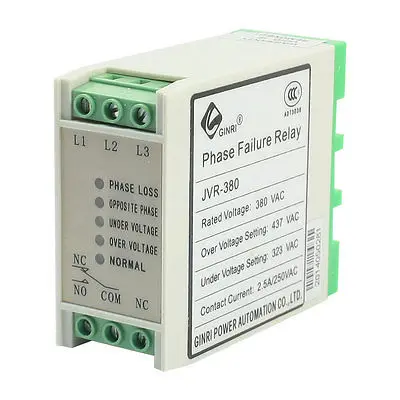 

JVR-380 AC 380V SPDT 5 LED Light Phase Failure Sequence Protective Relay