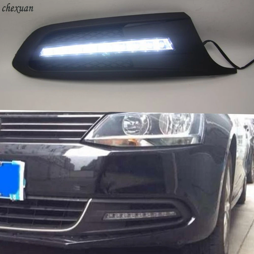 Cscsnl 1 набор 12v светодиодный для Volkswagen VW Jetta Sagitar 2012 2013 DRL Габаритные огни дневного света ABS колпак противотуманных фар