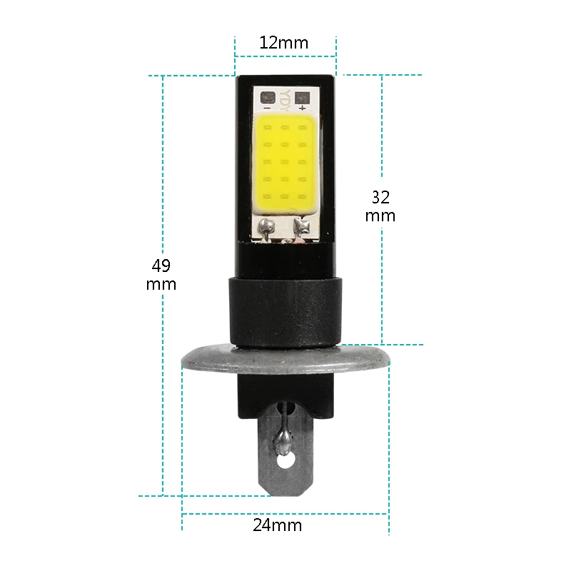2 шт. автомобильные H1 led H3 COB светодиодные супер drl белые задние фары