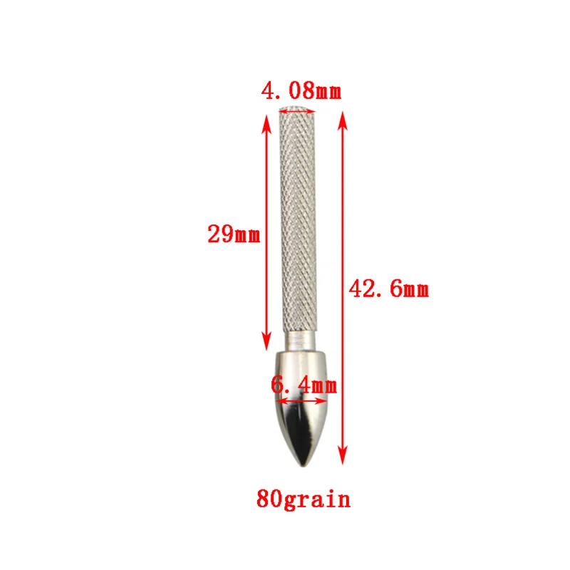 24 шт. DIY стрельба из лука вставить Broadhead 80 зерна целевой точки вставить наконечник для ID 4,2 мм OD 6 стрелка вал принадлежности охоты