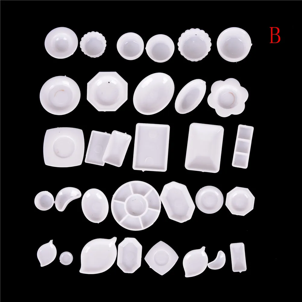 15Pcs/Set 1:12 Scale Doll Food Miniature Transparent  Plastic Plate Cup Dishes Bowl Tableware Set Kitchen Cooking Accessories