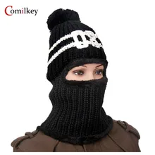 Ветрозащитная теплая Повседневная зимняя женская шапка для девочек, уличная мужская вязаная шерстяная мужская шапка куполообразная шапка с кошачьими ушками, утолщенные модели