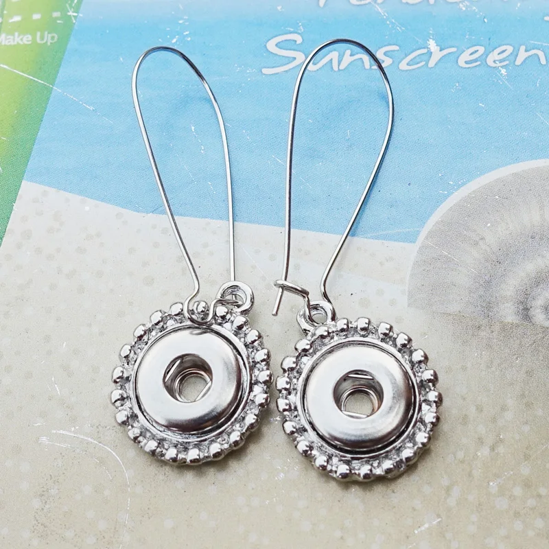 

Metal 12mm Snap Buttons Earrings Kidney Hooks Earring Jewelry