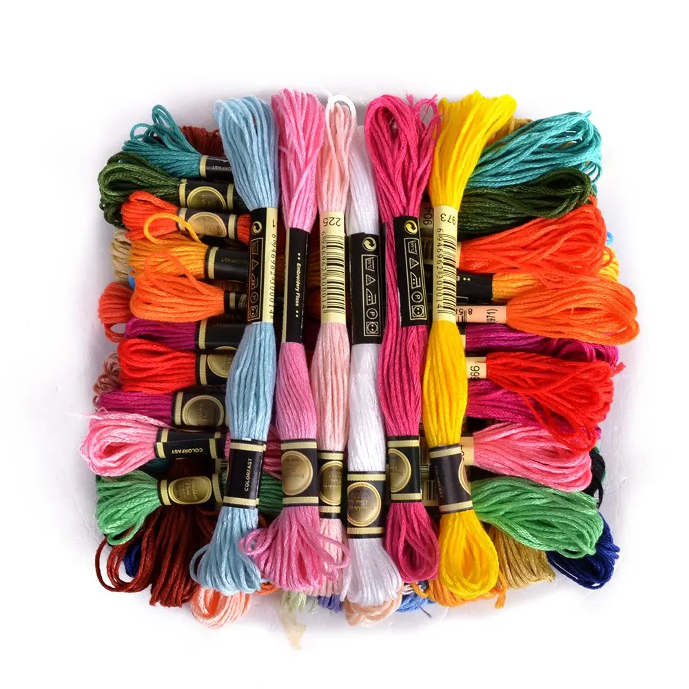 36 мотки разноцветных нитей для вышивки крест игольчатые плетеные браслеты