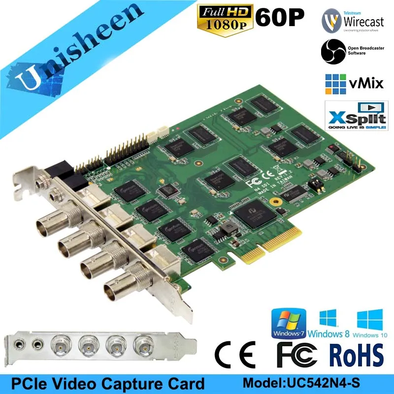 Карта видеозахвата PCI Express HD 1080 p-4 канала SDI в реальном времени