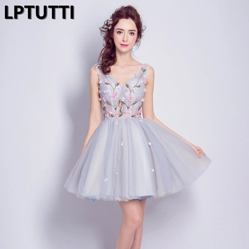 

LPTUTTI Embroidery Beading New Sexy Woman Social Festive Elegant Formal Prom Party Gowns Fancy Short Luxury Cocktail Dresses