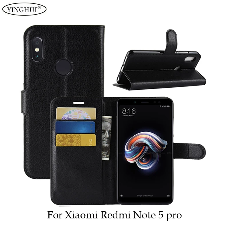 

For Xiaomi Redmi Note 5 / Redmi Note 5 Pro Phone Case Book Flip PU Leather Cover For Redmi Note 5 Stand Function Card Holder