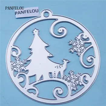 

PANFELOU Metal craft Circle the snow paper die cutting dies for Scrapbooking/DIY Christmas wedding Halloween Greeting cards