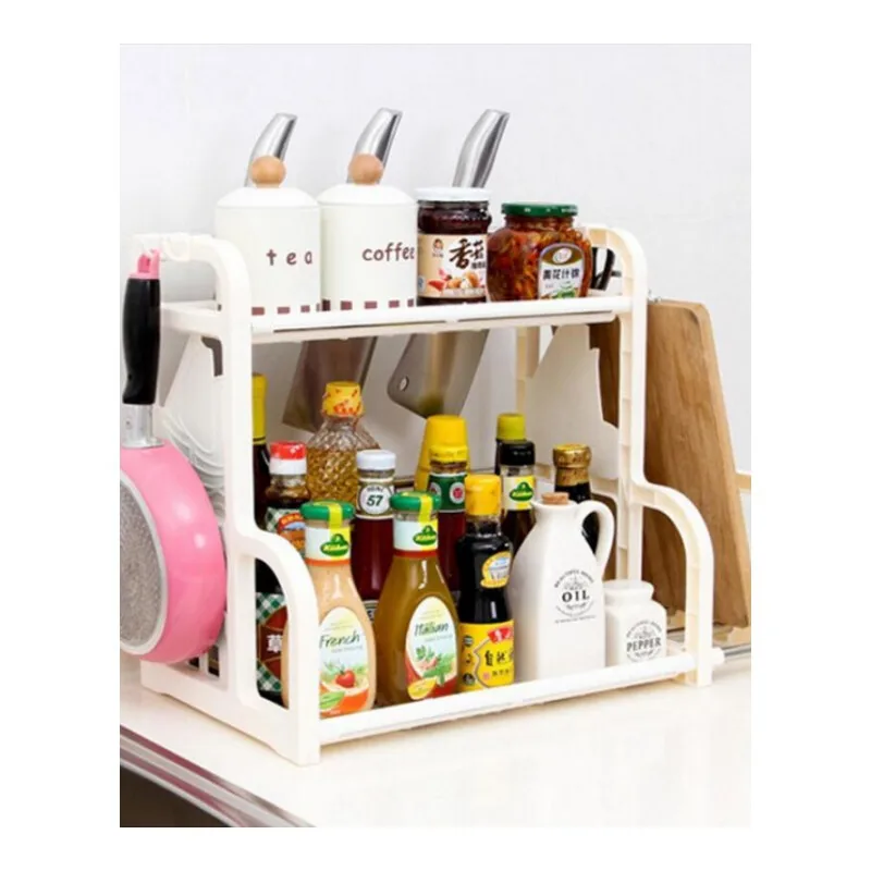 Colors Kitchen Cabinet Storage Sturdy 2-Layer Multifunction Kitchen Storage Rack Seasoning Rack Kitchen Storage Shelves Colors Kitchen Cabinet Storage Sturdy 2-Layer Multifunction Kitchen Storage Rack Seasoning Rack Kitchen Storage Shelves