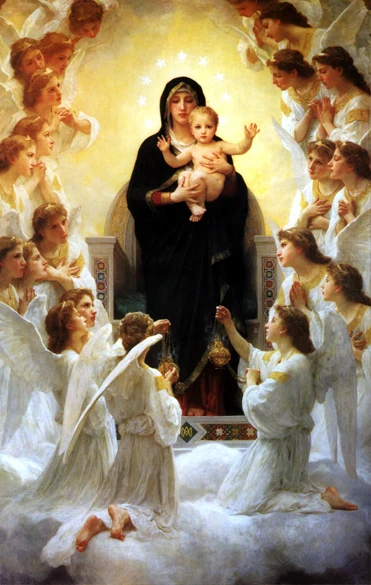 

Handmade Oil painting reproduction The Virgin With Angels by William Bouguereau