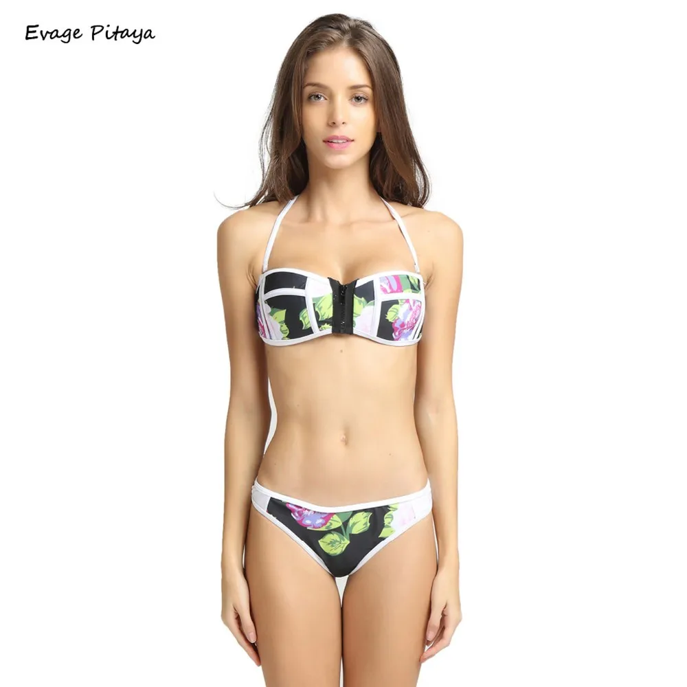 16新しいフロントジッパー水着花柄ビキニ花ジッパービキニトップ水着女性の美しいビキニ女性水着 Swimsuit Floral Swimsuit Swimsuitswimsuit Women Aliexpress