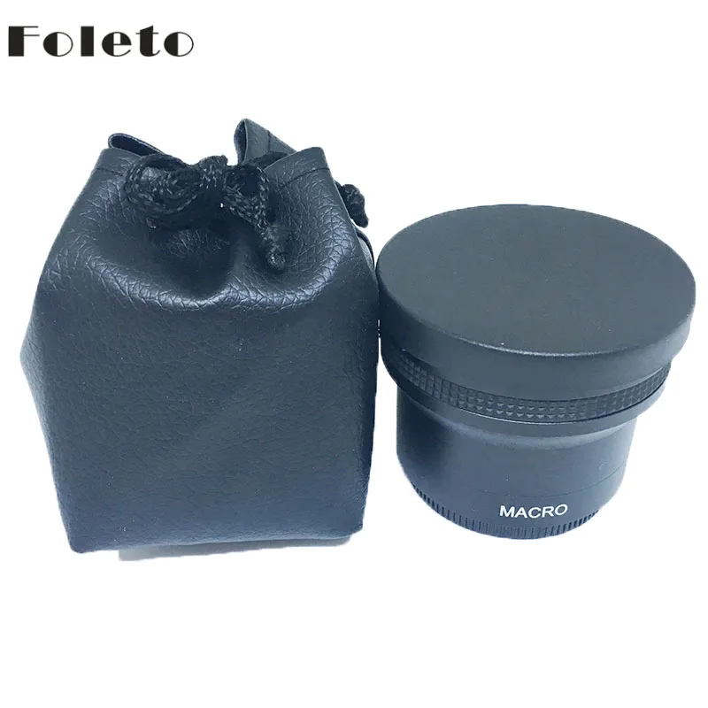 

Foleto 58mm 0.21x wide angle macro fisheye lens 0.21fish eye lens filter case for canon nikon sony 52mm lens d3100 d3200 d3000