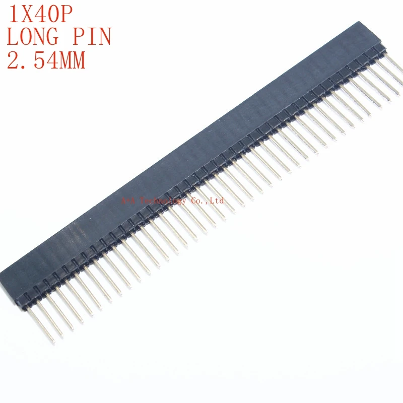 5PCS 1x40 PIN single Row Straight FEMALE PIN HEADER 2.54MM PITCH pin long 12MM Strip Connector Socket 140 40 PIN 40P pc104