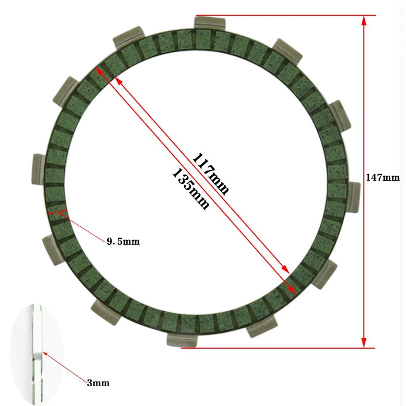 Motorcycle parts clutch friction plate steel disc set for Zongshen engine NC450cc ZS194mm RX4 KAYO T6 K6 BSE KEWS ZUUMAV