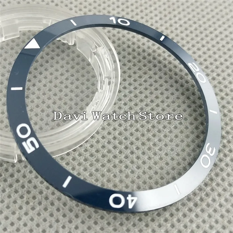 39 мм черный/синий керамические элементы корпуса часов комплект подходит для 41 мм часов