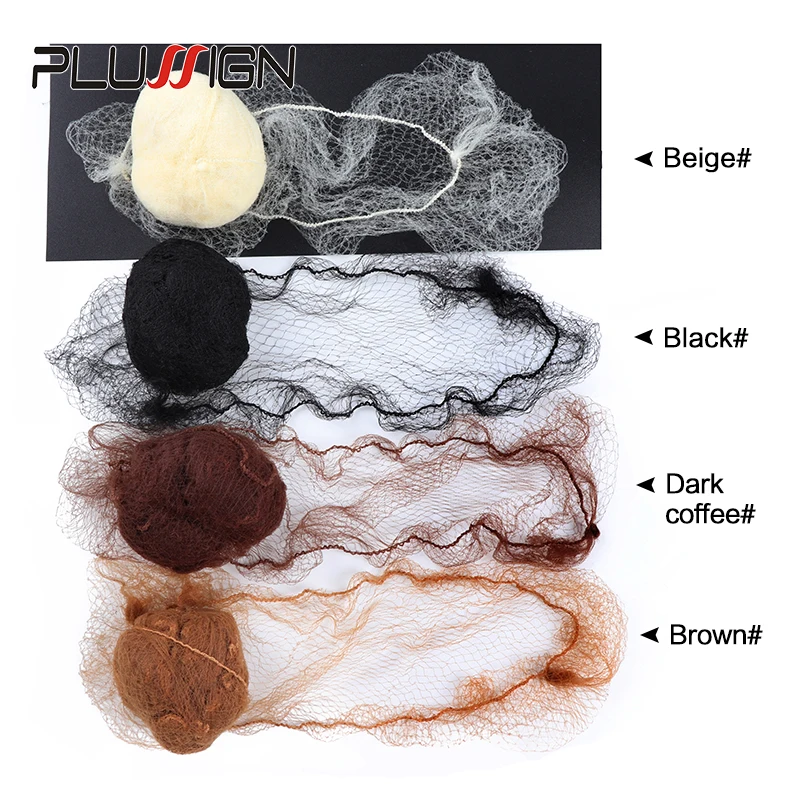 Hot Sale Plussign 20Pcs Four Colors 5Mm Hole Soft Nylon Hairnets Black Brown Dark Coffee Beige Color Invisible Disposible Net