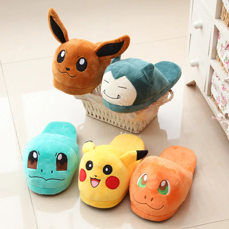 Dibujos Anime Pokemon costuems zapatillas Elf Ball Eevee Umbreon Go Pikachu felpa inicio zapatillas de invierno casa Zapatos Cosplay|shoes shoes|shoes wintershoe soft -