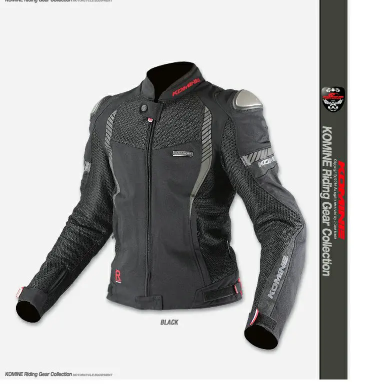 KOMINE JK089 3D титановая дышащая сетка гоночная езда высокая эффективность падение защитная одежда мотоциклетная куртка - Цвет: Черный