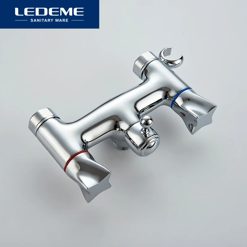 LEDEME حوض استحمام للاستخدام في الحمام الحنفيات جديد حنفية الحمام الكروم صنبور حوض خلاط أنبوب مخرج دش الحائط دش صنبور مجموعة L2687