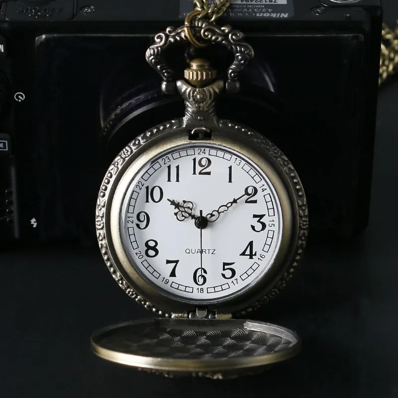 Античная бронза 3D парусник тема Кварцевые брелок кулон карманные часы с Цепочки и ожерелья цепь бесплатная доставка