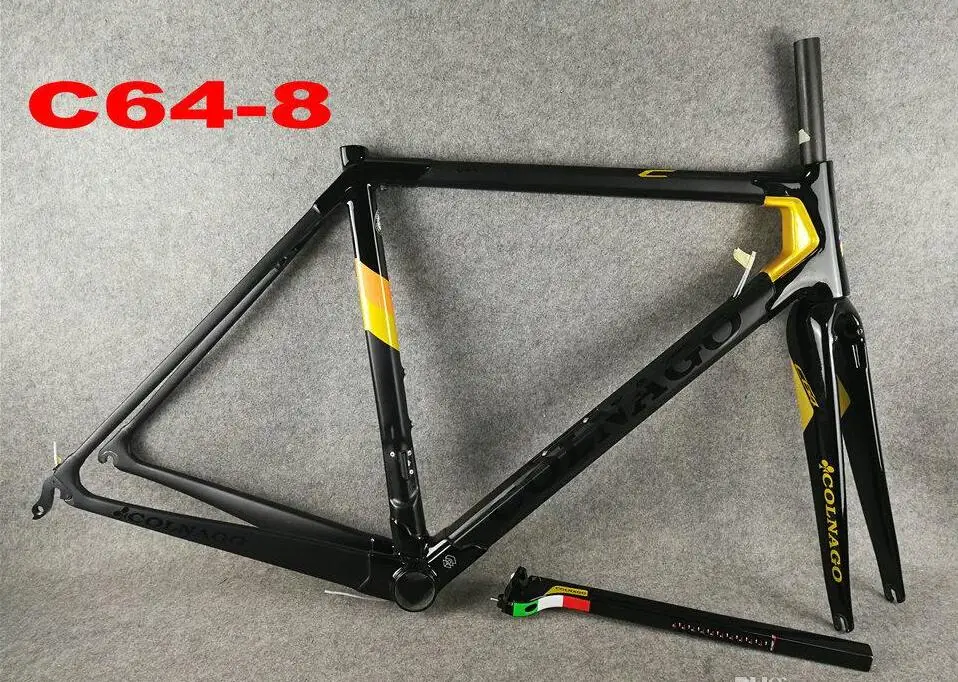Colnago C64 полностью карбоновая рама для шоссейного велосипеда Di2 наклонная Механическая рама для шоссейного велосипеда gro UPS et black red bob framework UPS XDB DPD - Цвет: C64-8