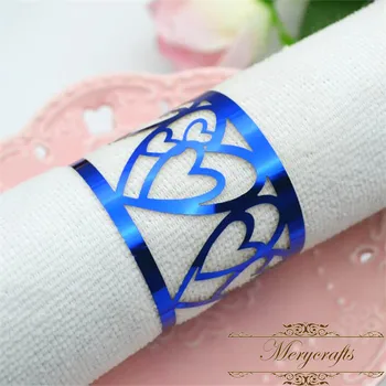 

Free shippment 50pcs Heart To Heart laser cut wedding party napkin rings from mery crafts