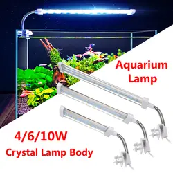 4 Вт/6 Вт/10 Вт светодиодный свет аквариума аквариум растения растут клип на лампы освещения рыбы майка светодиодный светильник белый и