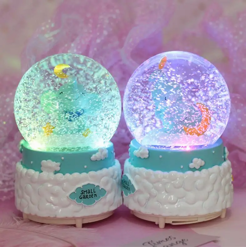 

DYZ 807++++Starry small elephant crystal ball Music box Creative ornamenT