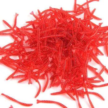 

Sale Worm Carp Fish Bait Lure Soft Fake Fishing Red Insect Tricky Toys 4cm Red 50Pcs/Set Dropshipping