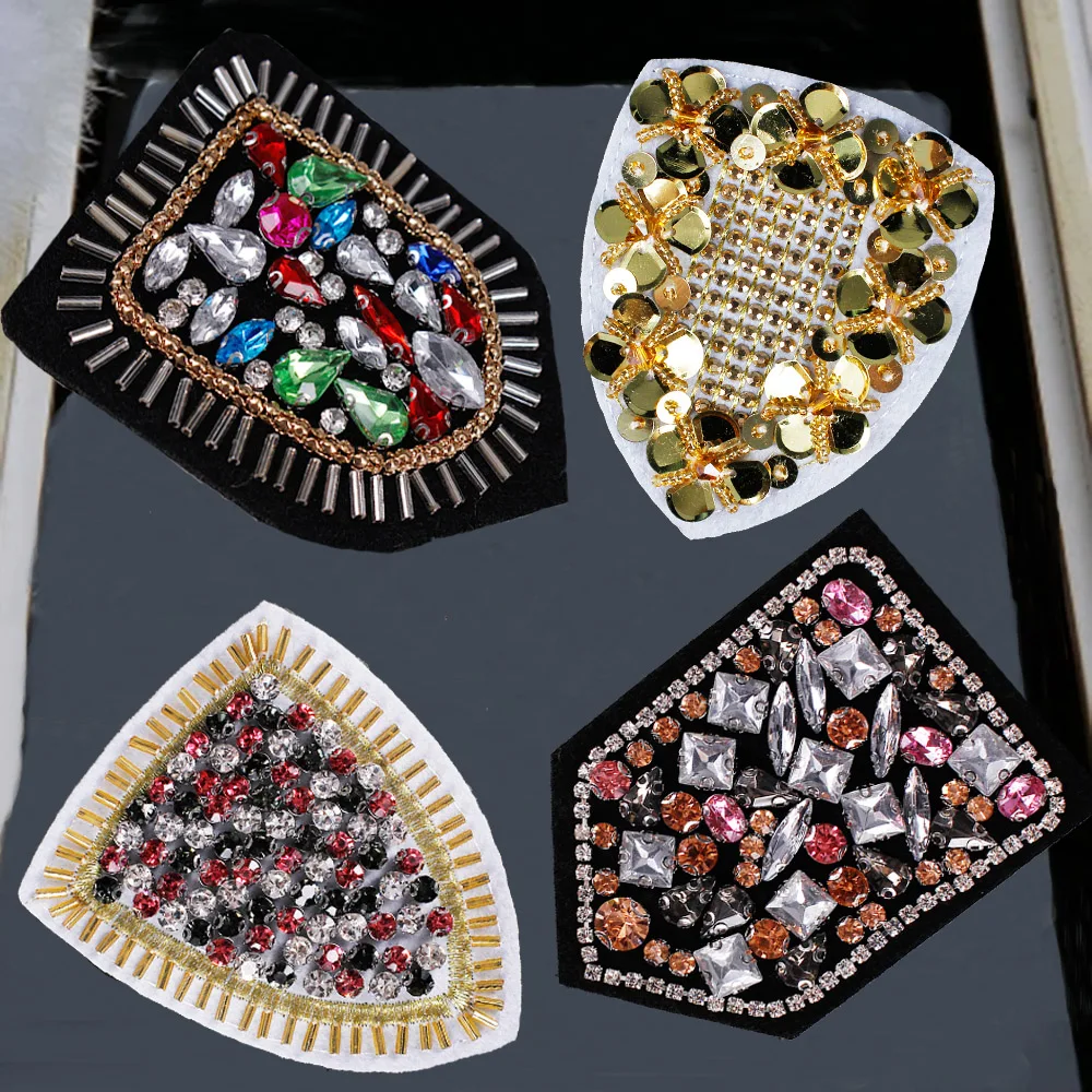 Buy 2 piece Embroidery Patch Bead Badge Diamond