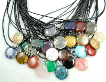 

Natural stone Turquoises Quartz crystal lapis lazuli Round charms pendant for diy jewelry making necklace Accessories A2