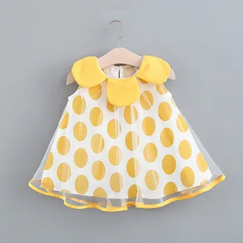 

Infant Baby Girls Sleeveless Dot Print Tulle Dress Princess Dresses Linen Elegant Princess Party Dress Clothes Vestido Infantil
