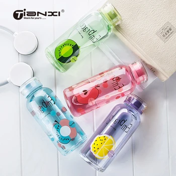 

380ml Glass Portable Water Bottle Student Lid Creative Kettle Children's Pot Readily K Children's Student Water Bottle