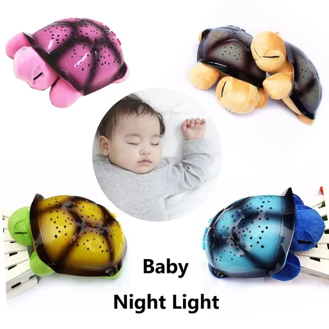 Baby Night Light Led Night Moon Star Music Turtle Lamp Novelty Sky For