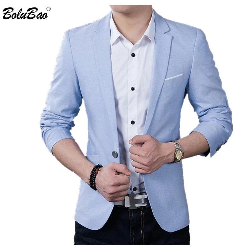

BOLUBAO Brand Men's Fashion Blazer Suit 2019 Autumn Spring Male Business Solid Color Blazer Suit Coat Men Blazers Top