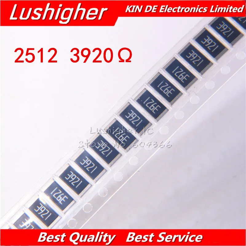 50 шт. 2512 SMD резистор 1 Вт 1% 3920R 3 92 K 3920 Ом 3920ом маркировка: 3921|Резисторы| |