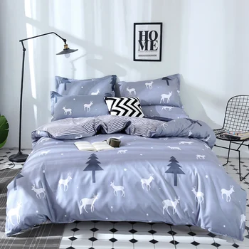 

Abstractism Bed Linen 3/4pcs Bedding Set Geometric Stirpe Bedclothes AB Side Duvet Cover + Flat Sheet + Pillowcase Home Textile