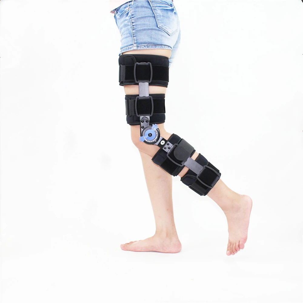 /Ортопедический Hing коленный фиксатор Поддержка Регулируемый шина стабилизатор бандаж эластичный пост-оп hemimplegia сгибание удлиненное соединение поддержка