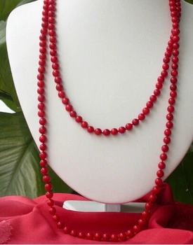 

ddh003497 Long 57" Natural Red Round Coral beads Necklace 28% Discount A0510 Chains Bridal Jewelry momen