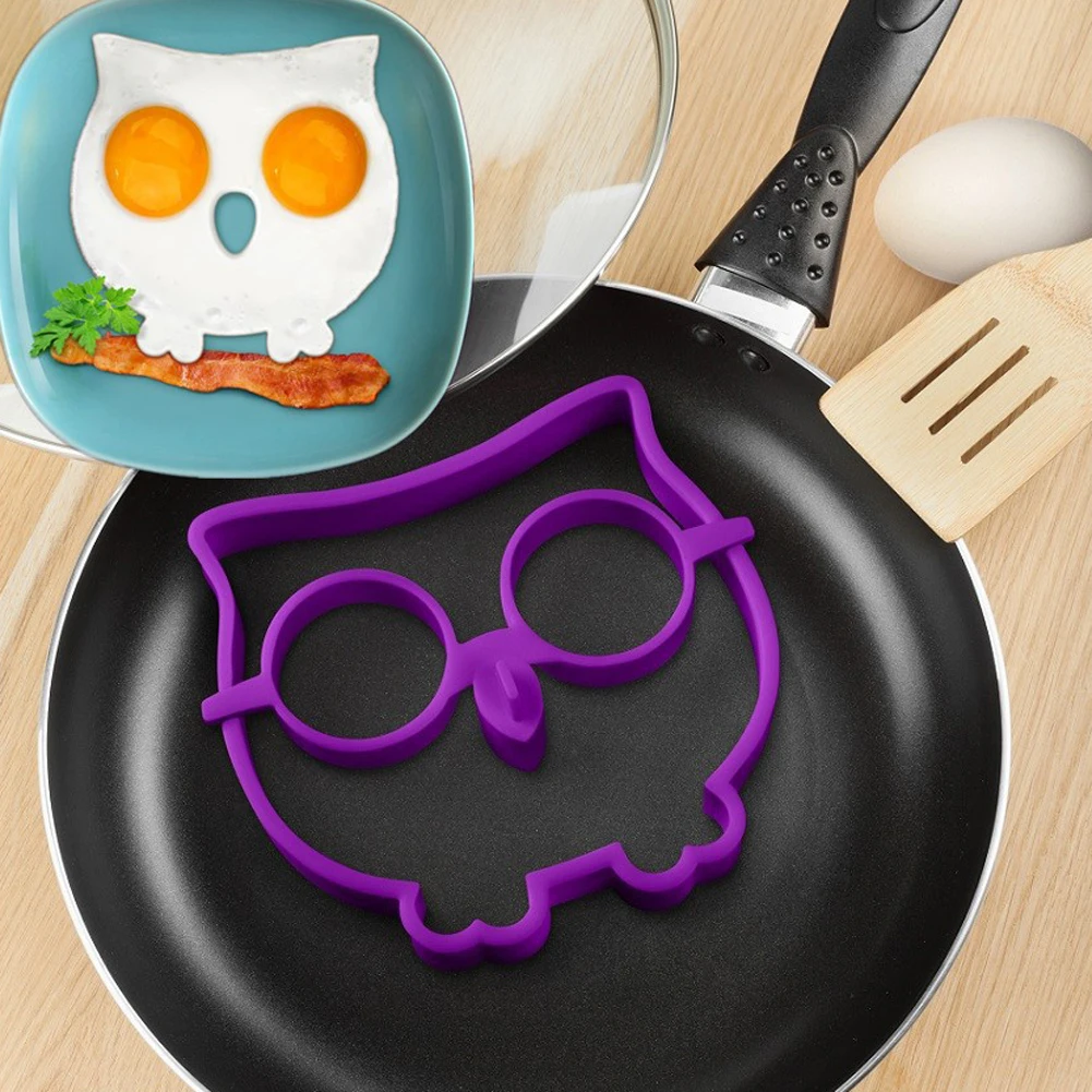 

Hot Breakfast Silicone Owl Fried Egg Omelette Mold Pancake Ring Shaper Cooking Tools Kitchen Gadgets Kid Gift