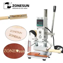 ZONESUN горячего тиснения 220 В/110 В Professional горячей фольги руководство карты Самосвал штамповка печатная машина для кожи, ПВХ