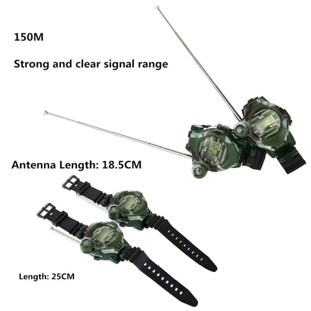 1 пара Детские часы Образование игрушка 150 м Watche портативной рации 7 в 1 часы открытый домофон камуфляж военной области игрушка 2 шт
