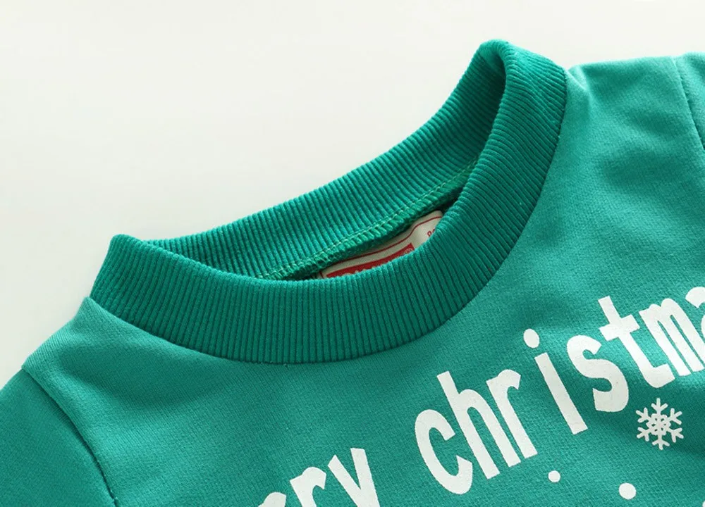 Комплект детской одежды для маленьких мальчиков и девочек, Санта-Клаус, Рождественская футболка с изображением снеговика и оленя+ штаны, комплект одежды, детские топы, рубашки