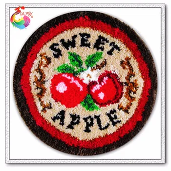 

Hook Rug Kit DIY Unfinished Crocheting Yarn Mat Latch Hook Rug Kit Carpet Set printing canvas Carpet embroidery cartoon cherry