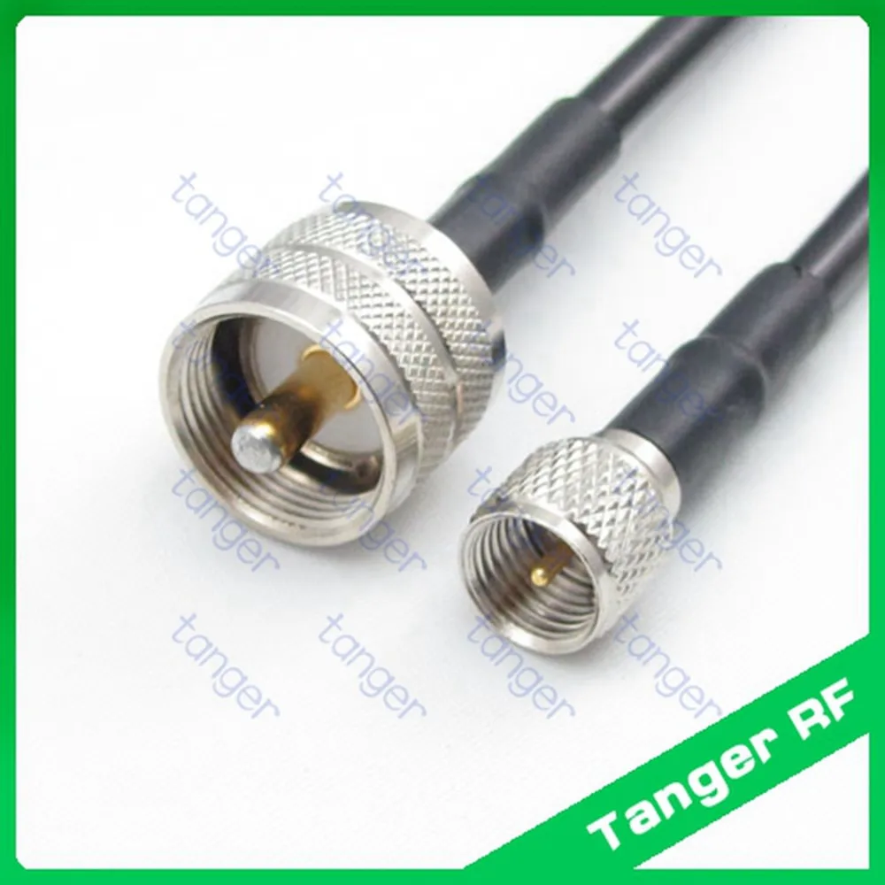 

Hot sale Tanger UHF male plug PL259 SL16 to Mini UHF male plug straight RF RG58 Pigtail Jumper Coaxial Cable 3feet 100cm New