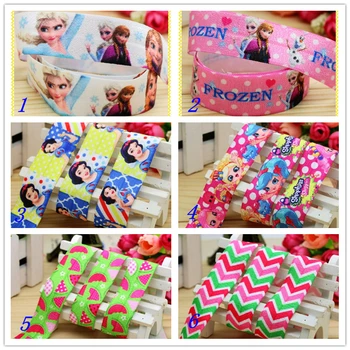 

1'' Free shipping Fold Elastic FOE watermelon princes printed headband headwear diy decoration wholesale OEM 25mm S146