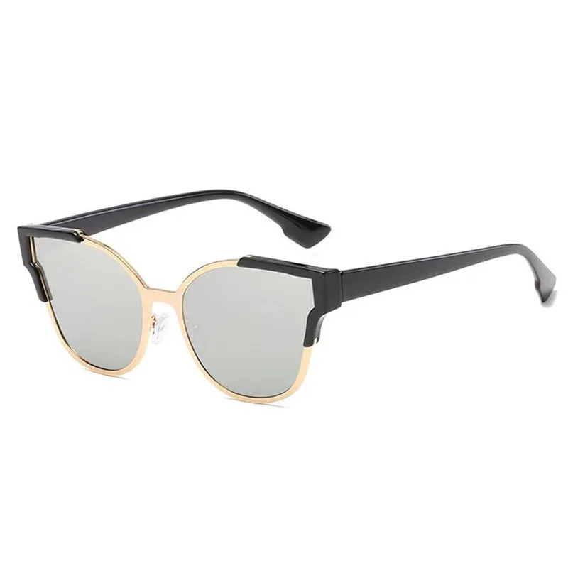 Realstar бренд кошачий глаз Солнцезащитные очки для женщин Для женщин Роскошные Дизайнерские Винтаж розовые зеркальные Защита от солнца Очки Модные Оттенки Óculos UV400 S150 - Цвет линз: No6 Black Mirror