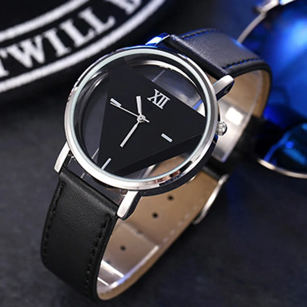 

Men Leather Band Analog Quartz Round Wrist Men's watch Wrist Party decoration suit Dress Watch gifts male man boyfriend