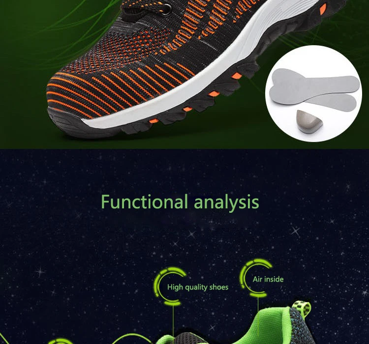 Размеры 35-46, мужские ботинки из сетчатого материала, рабочая обувь, стальной носок, крышка для защиты от проколов, прочная дышащая защитная обувь